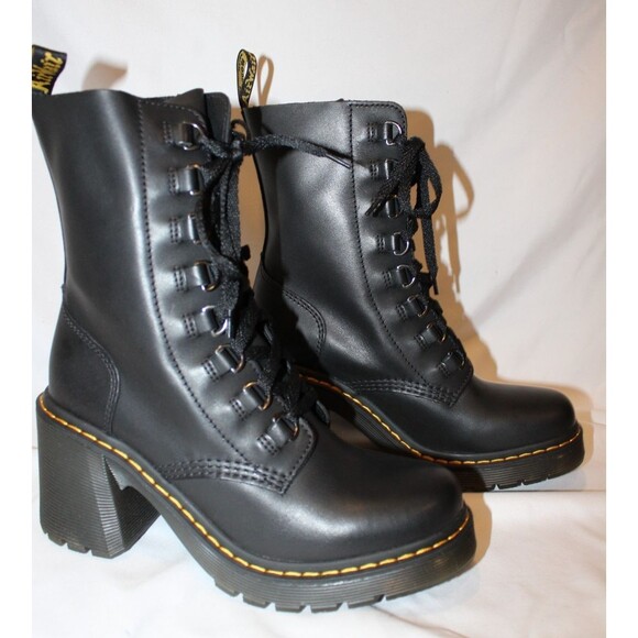 Dr. Martens Shoes - Dr. Martens Women's Black Leather Platform Chesney Lace-Up Boot SZ 10 $200 NIB